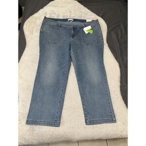 New Lane Bryant Women's Signature Fit Straight Mid Rise Blue Jeans Size 28 Short